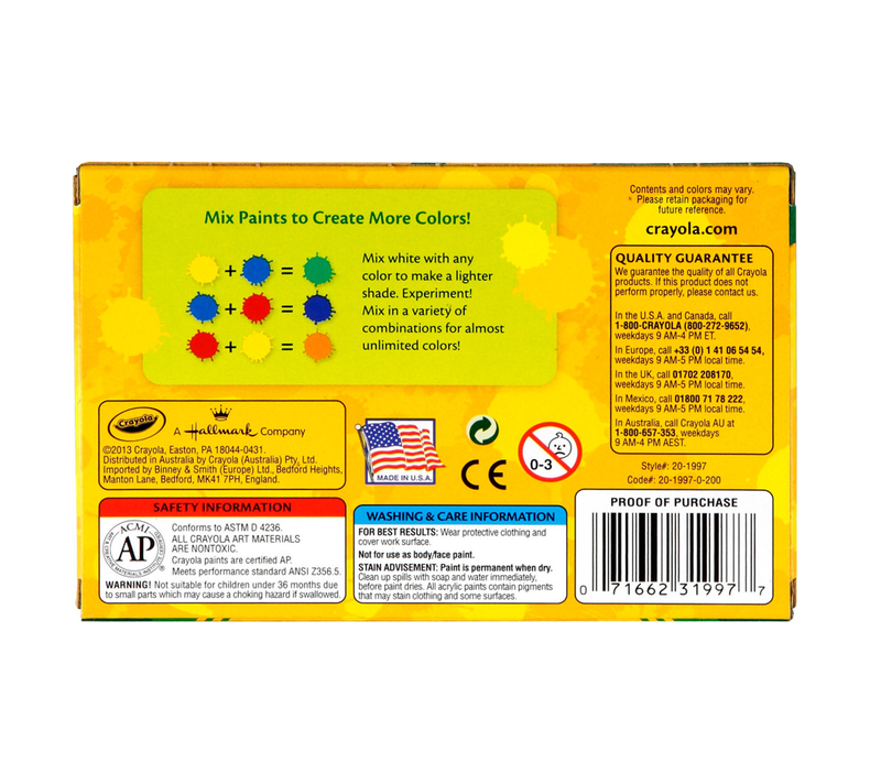 Acrylic Paints, Bold, 6 Count