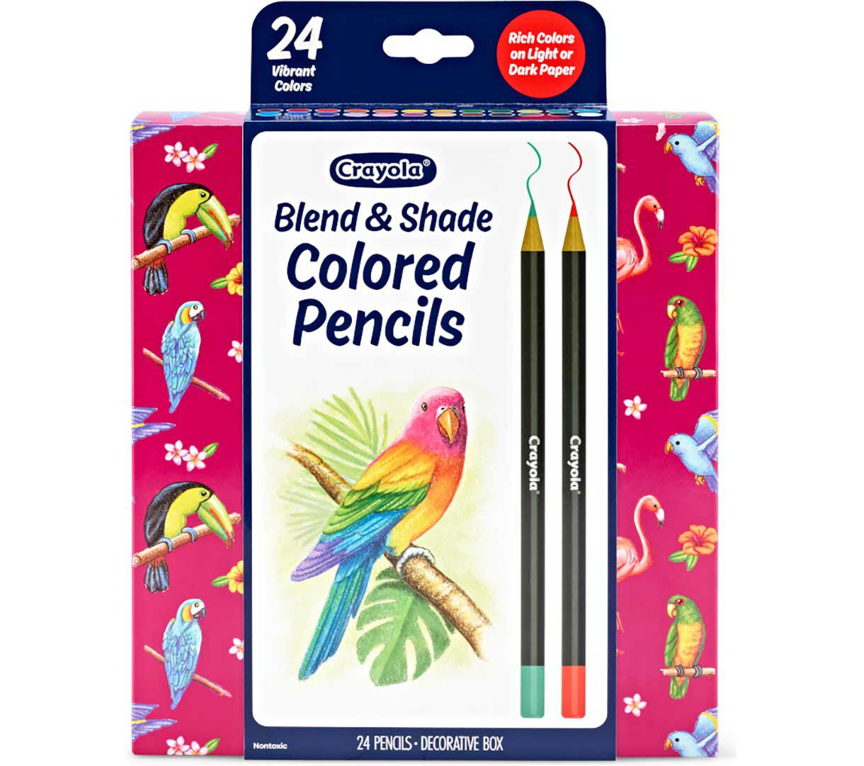 Blend & Shade Colored Pencils 24 count. front view.