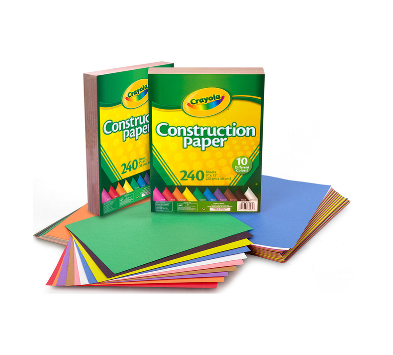 Construction Paper 240 ct, 10 Colors- 2 Pack Bundle