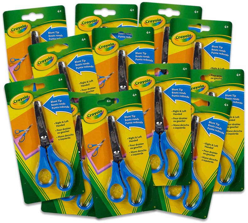 Blunt Tip Scissors Bulk Case, 12 Individual Blister Packs, 1 Count Each