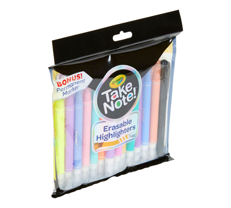 Take Note 14 Count Erasable Highlighters & 1 Bonus Permanent Marker