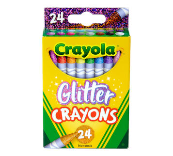 Glitter Crayons, 24 Count Front View of Package