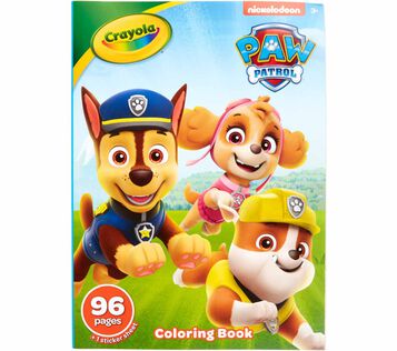 Paw Patrol Coloring Book, 96 pages, front view. 