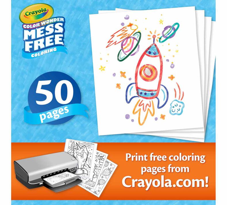  Crayola Color Wonder Mess Free Coloring Set, 50 Blank