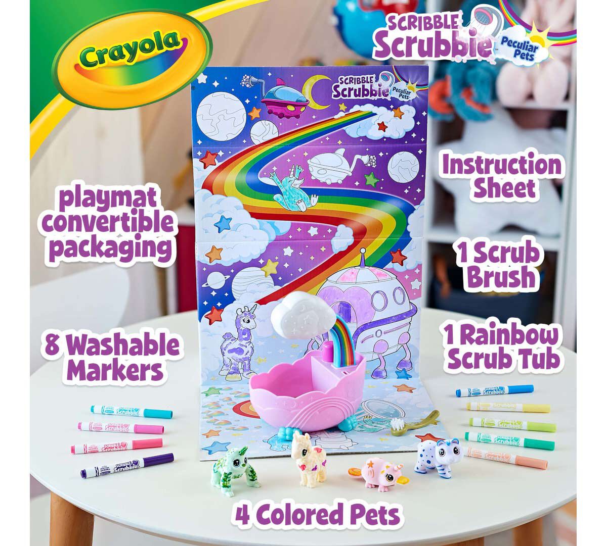 Scribble Scrubbie Peculiar Pets Rainbow Playset | Crayola.com