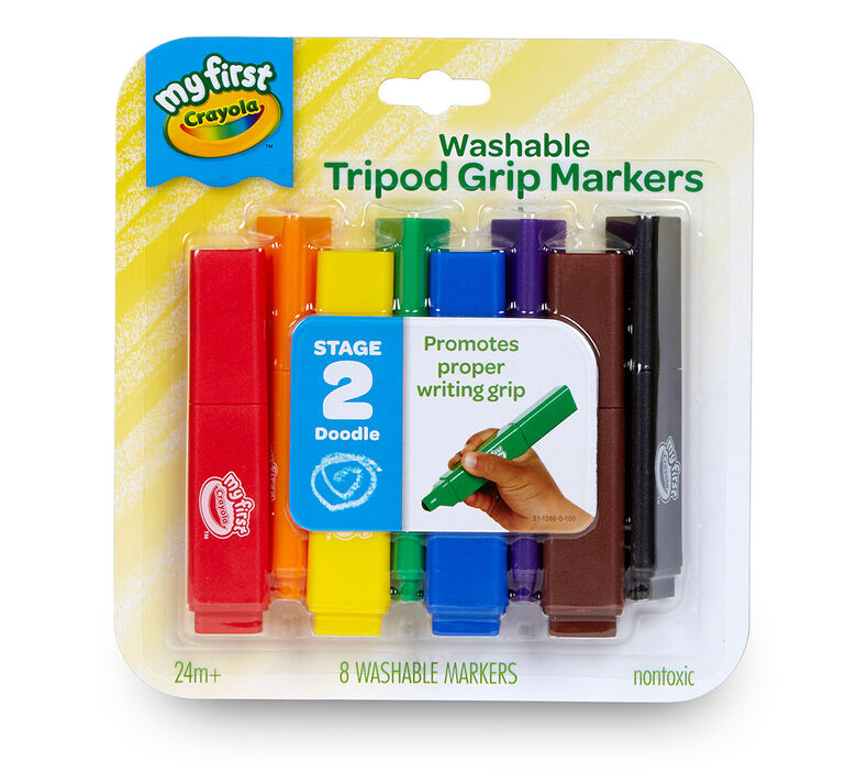 Crayola; My First Crayola; Washable Tripod Grip Markers; Art Tools; 8