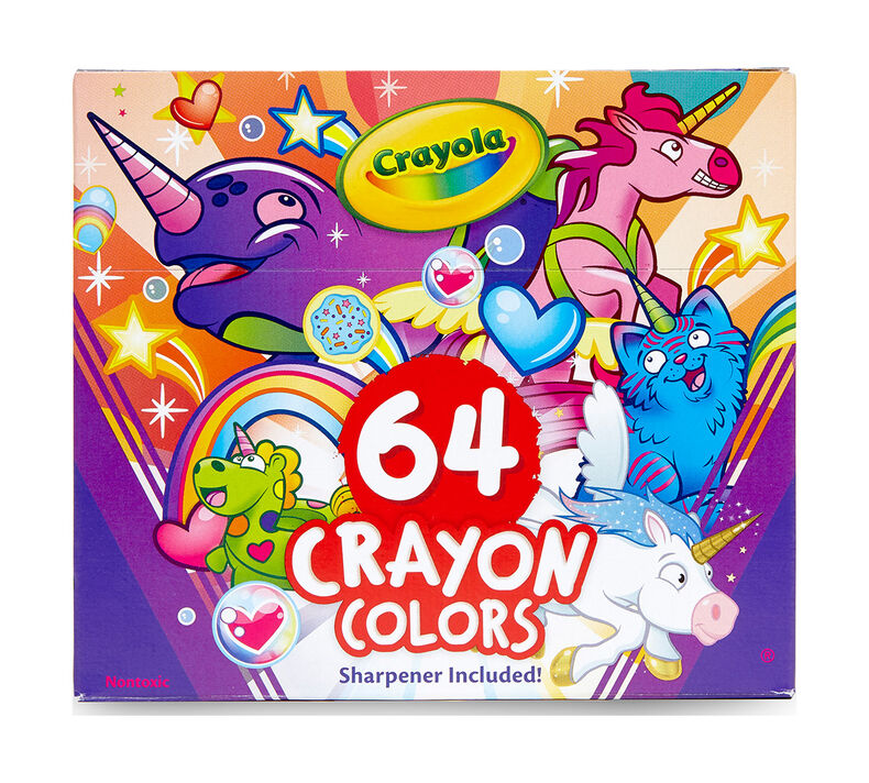 Uni-Creatures Coloring Pages & Custom 64 Count Crayons