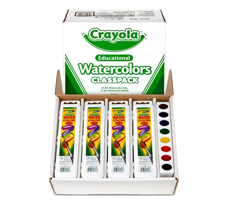 Bulk 100 Pc. Assorted Colors Watercolor Paint Tray Classpack - 8