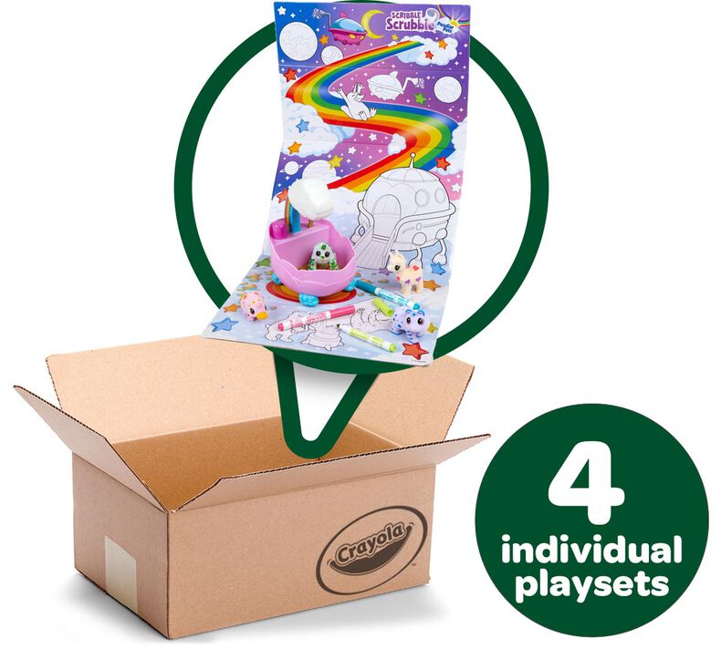Scribble Scrubbie Peculiar Pets Rainbow Set Bulk Case, 4 Individual Playsets