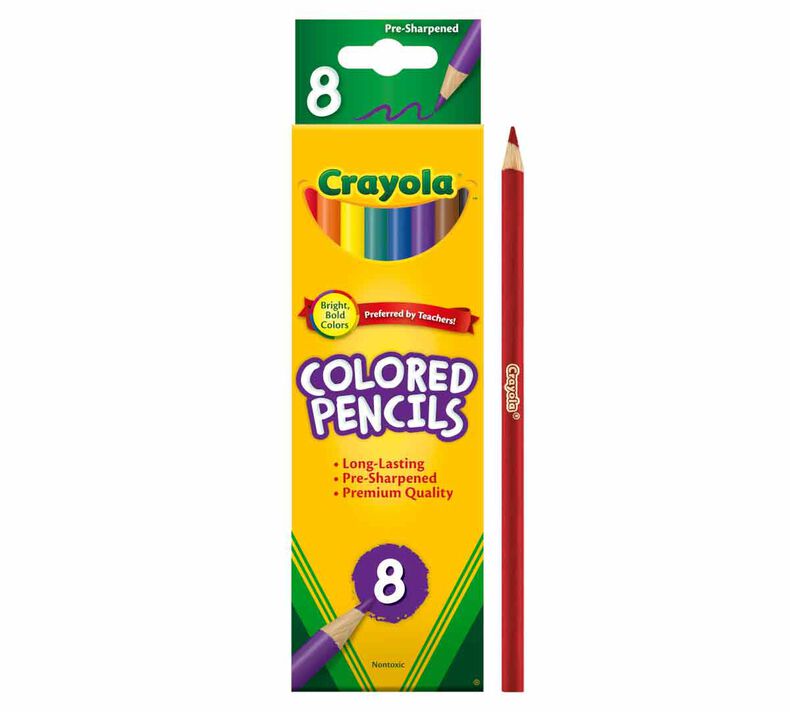 Colored Pencils, Long, 8 Count