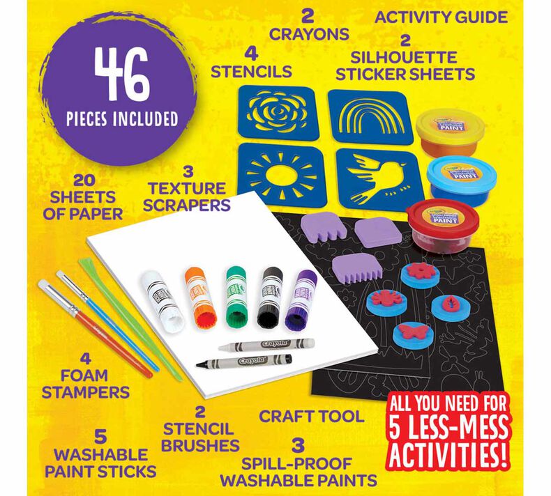 Crayola Art Activity Set Mess Craft Kit for Kids Washable Markers for sale  online