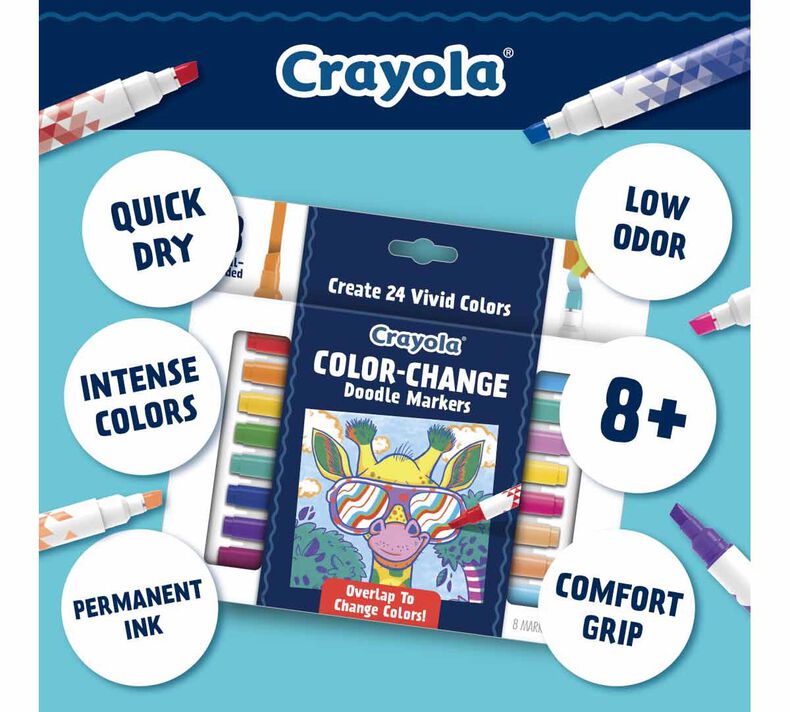 Crayola CYO588315 Color Change Dual End Doodle Markers, Multi Color - Pack  of 8, 1 - Kroger