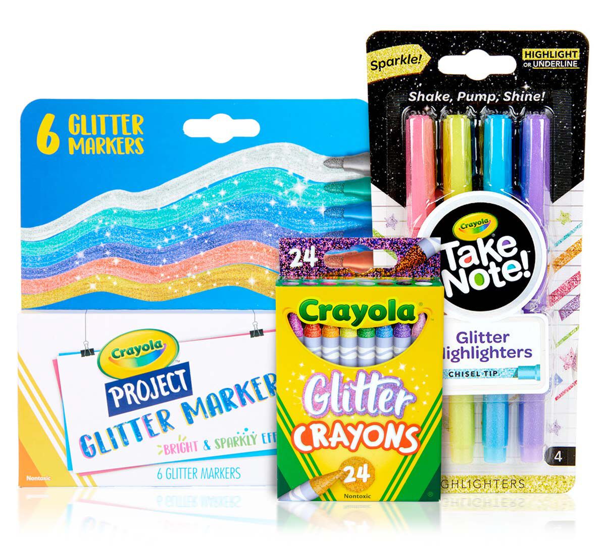 3-in-1 Glitter Coloring & Highlighting Supply Set