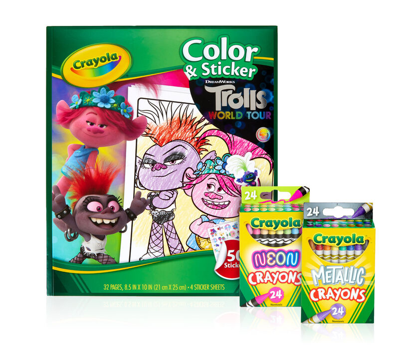 Trolls World Tour Color & Sticker Book Set