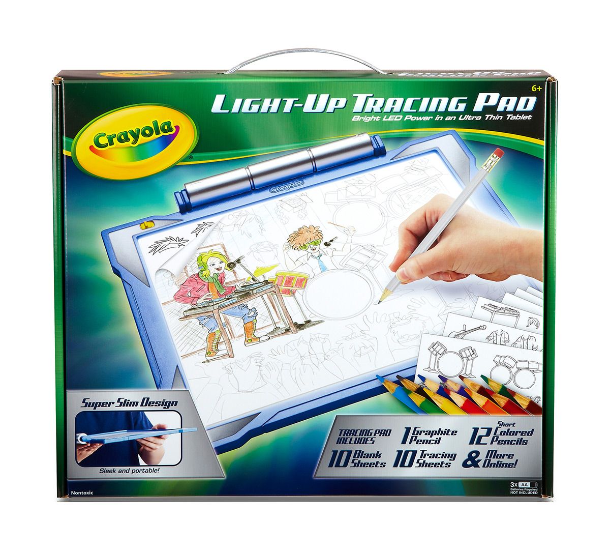 Download Crayola; Light-up Tracing Pad; Blue; Art Tool; Bright LEDs; Easy Tracing with 1 Pencil, 12 ...