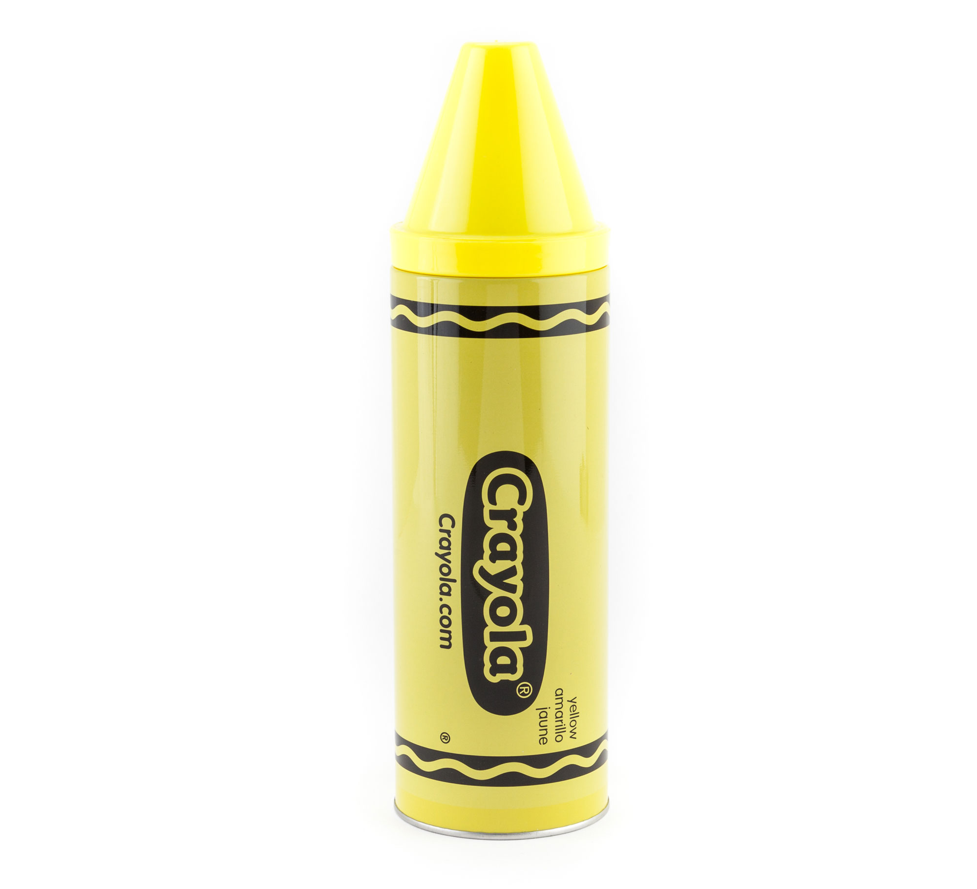 crayola crayon tin bank yellow
