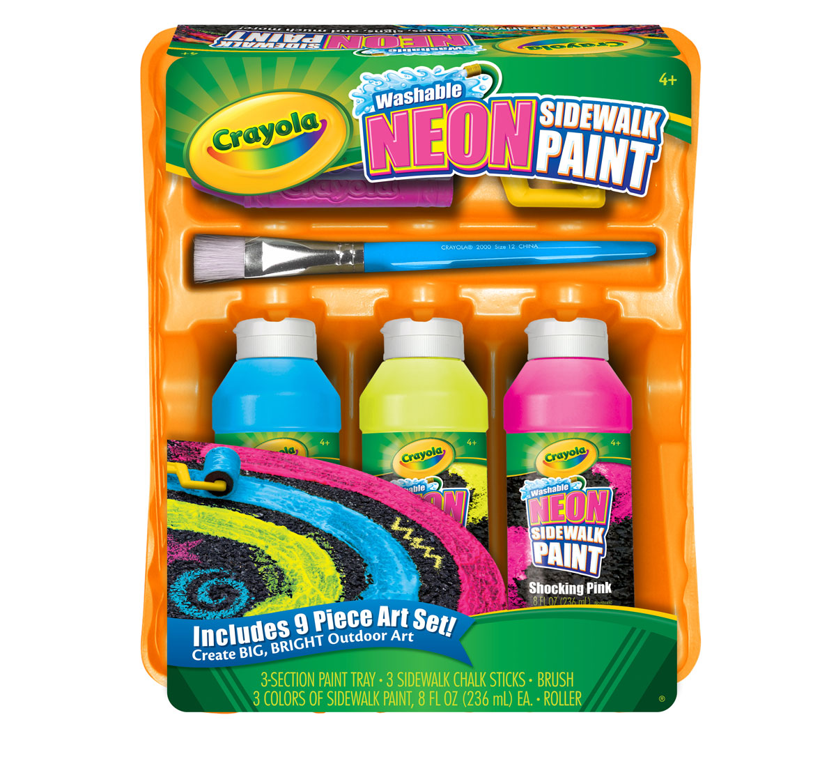 Download Washable Sidewalk Neon Paint Tray | Crayola