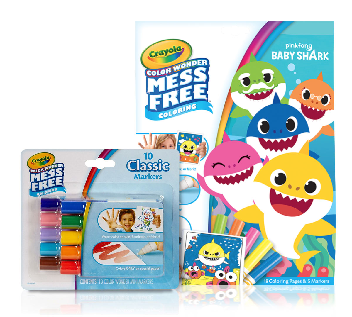Color Wonder Baby Shark Coloring Pages And Markers Set Crayola Com Crayola