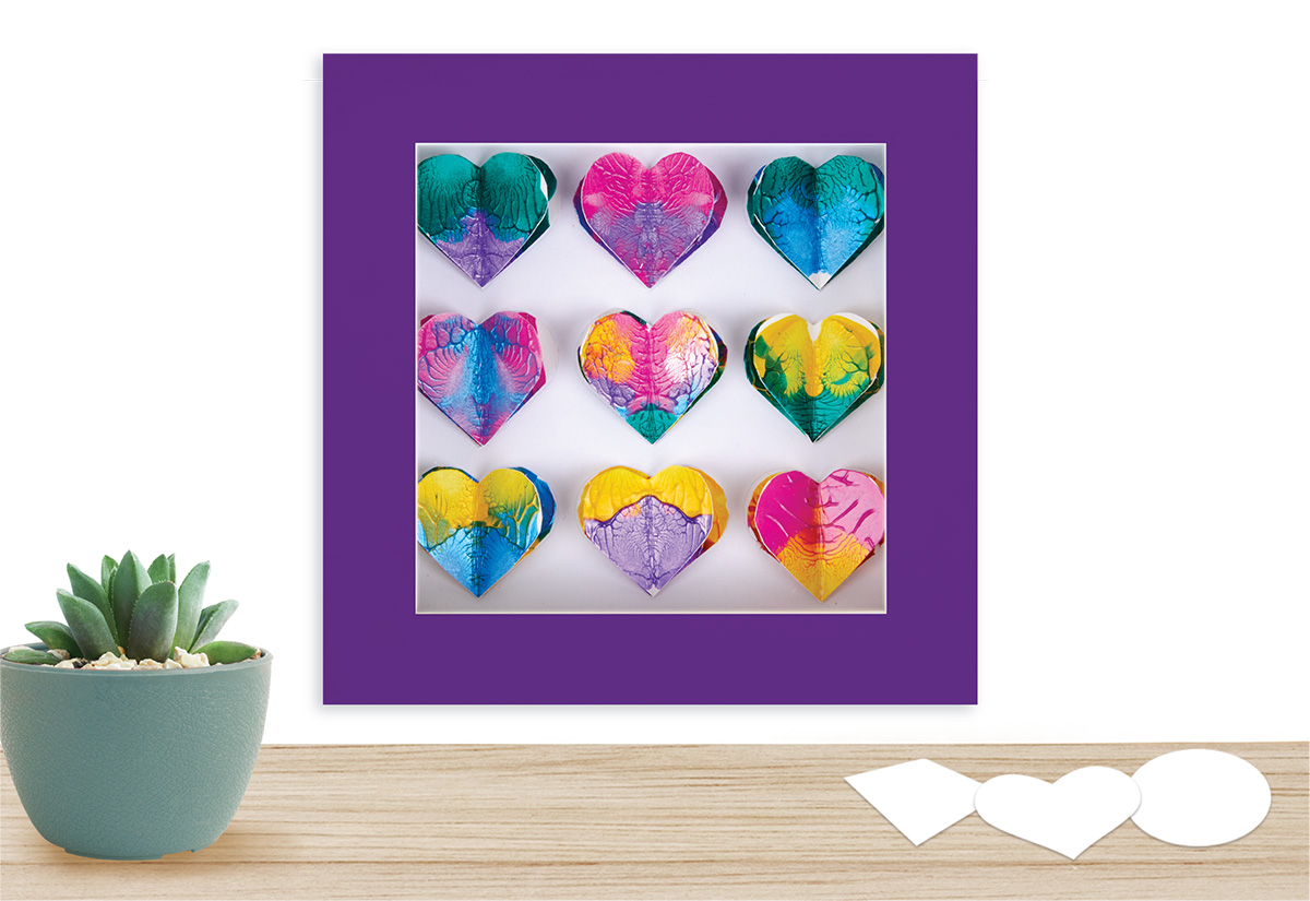 Xoxo Brush Strokes Shadowbox With Glass Screenprint 