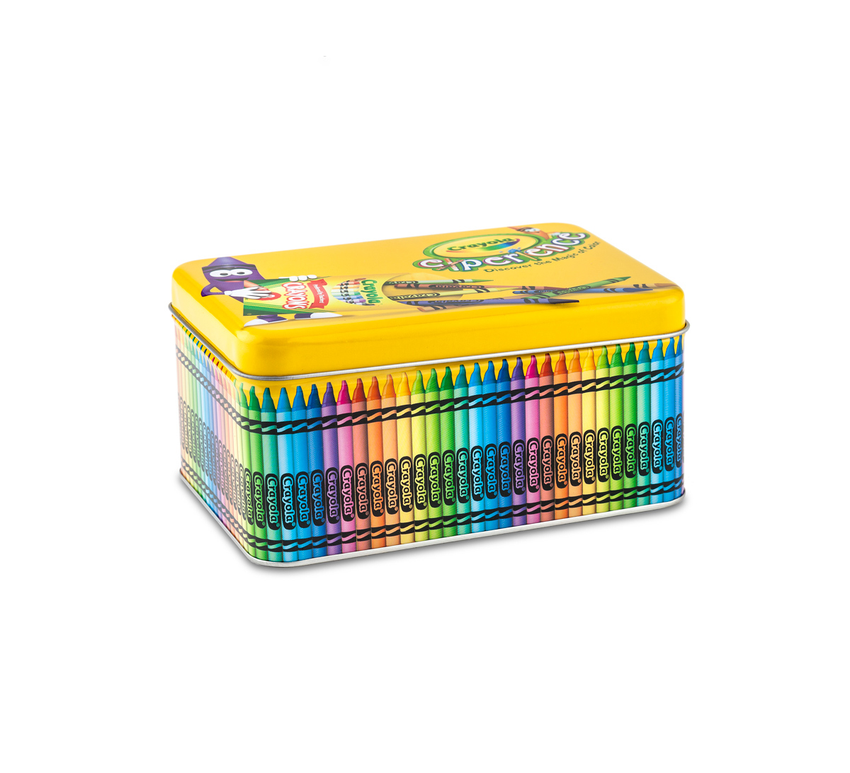 The Tin Box Company 187907-12 Crayola Crayon Storage Tin Crayons Not Included 