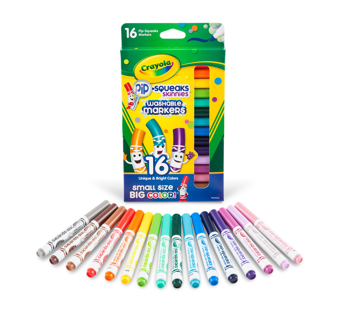Crayola Pip-Squeaks Washable Markers Skinnies 'n Sketch Set – (16