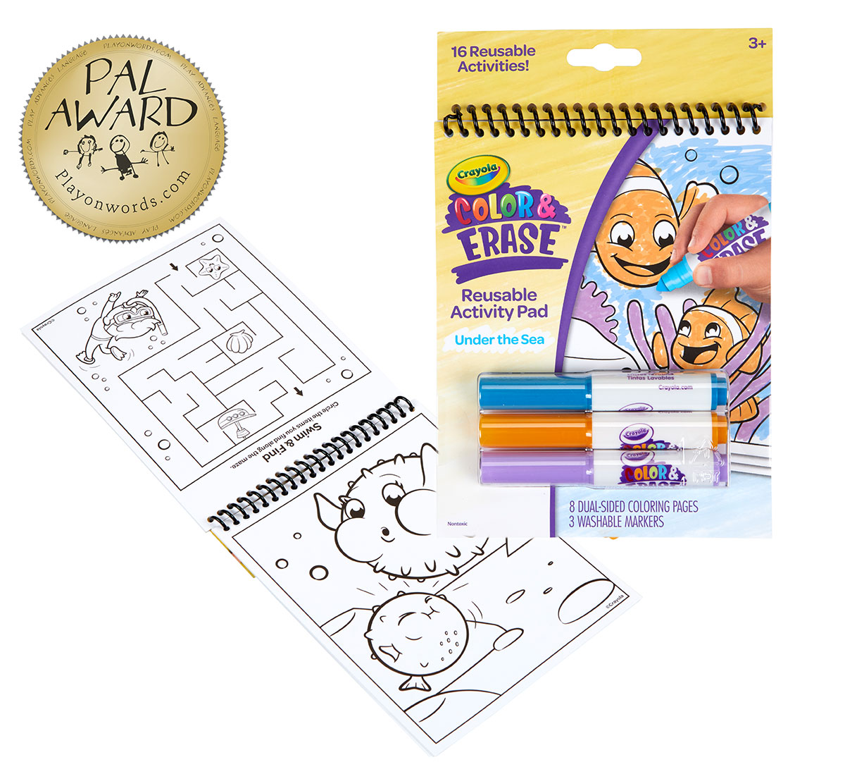 Crayola Color and Erase Reusable Activity Board, Stocking Stuffers for  Toddlers, Gifts, Beginner Child 