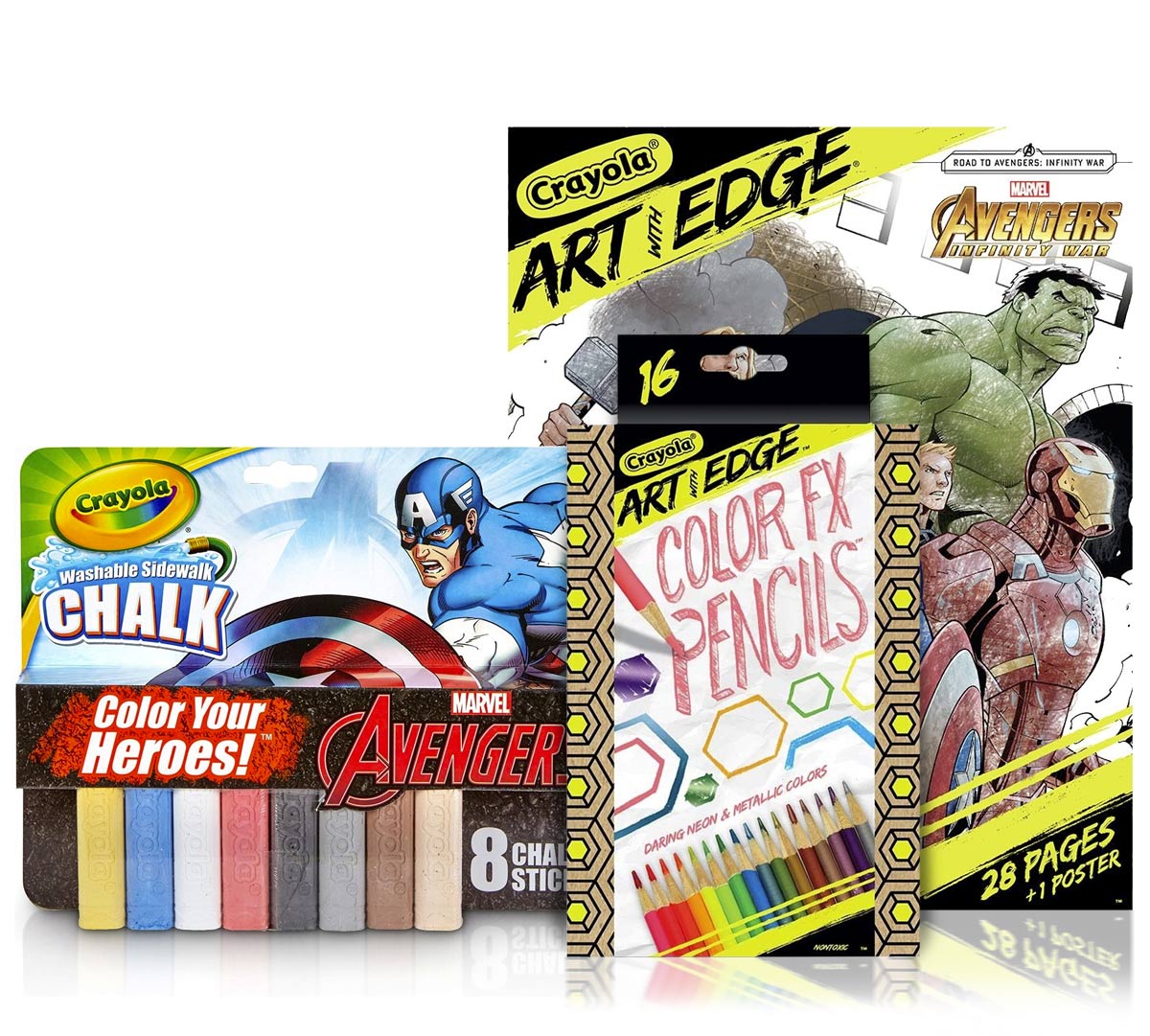 Download Marvel Avengers Chalk & Coloring Gift Set | Crayola.com | Crayola