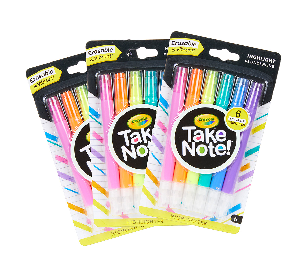 Crayola Take Note! Erasable Highlighter Markers, 6 Count, Great for Textbooks and Documents