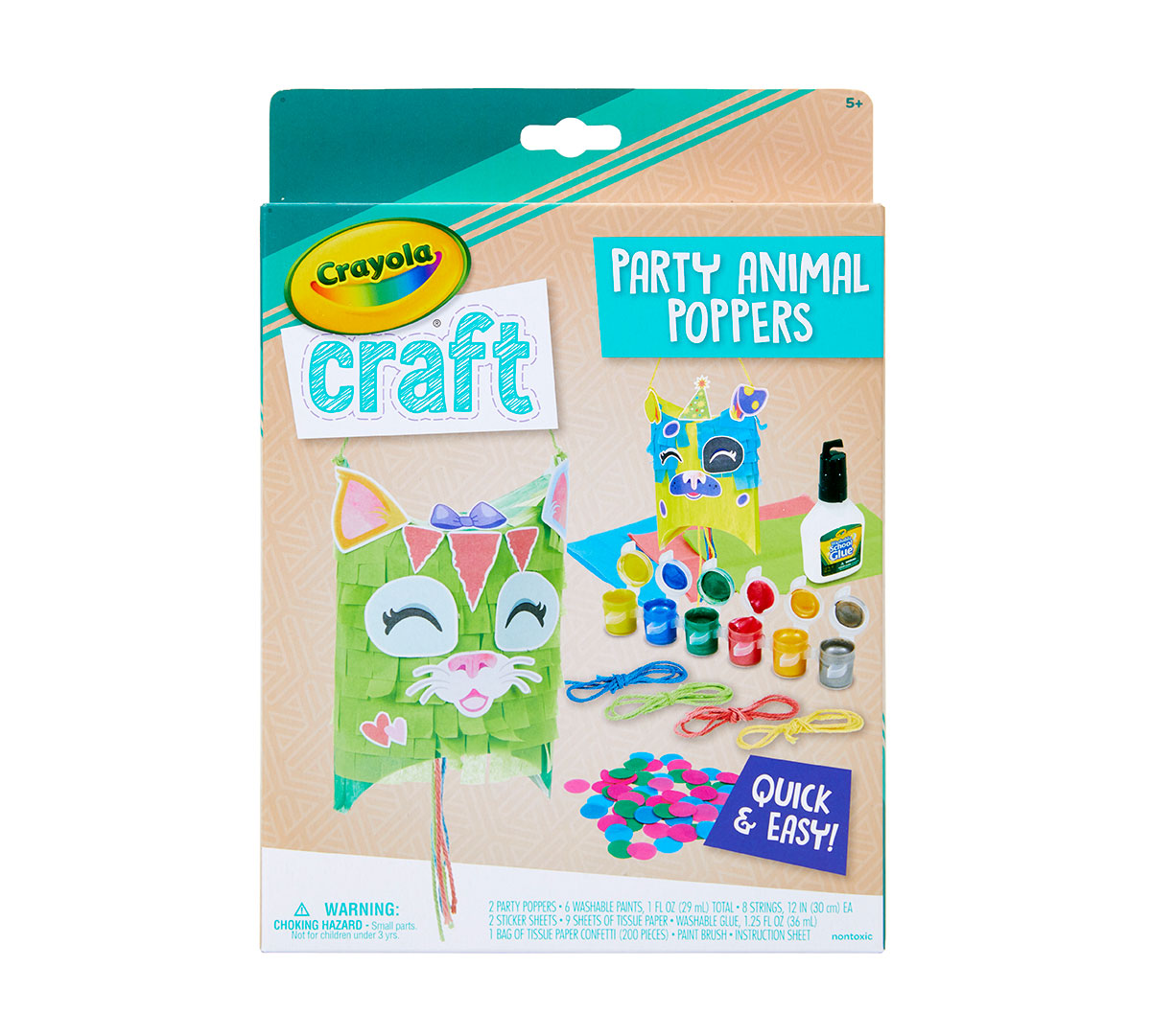 Diplomaat Bekritiseren zeevruchten Crayola Craft Confetti Party Poppers, Animal Craft for Kids, Gift for Kids,  Ages 5, 6, 7, 8 | Crayola