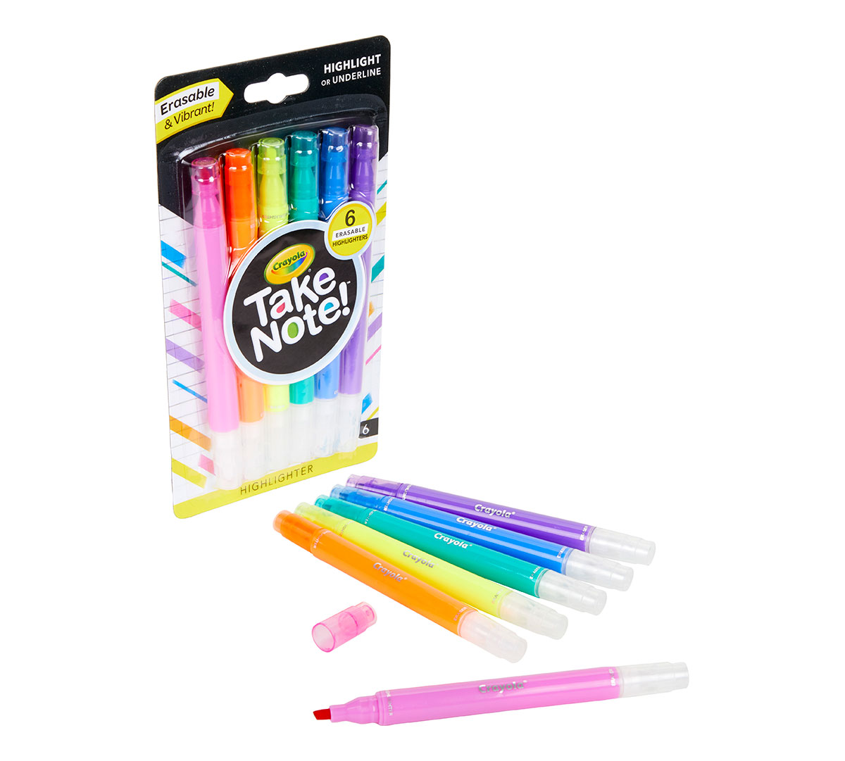 Crayola Take Note! Erasable Highlighter Markers, 6 Count, Great for ...