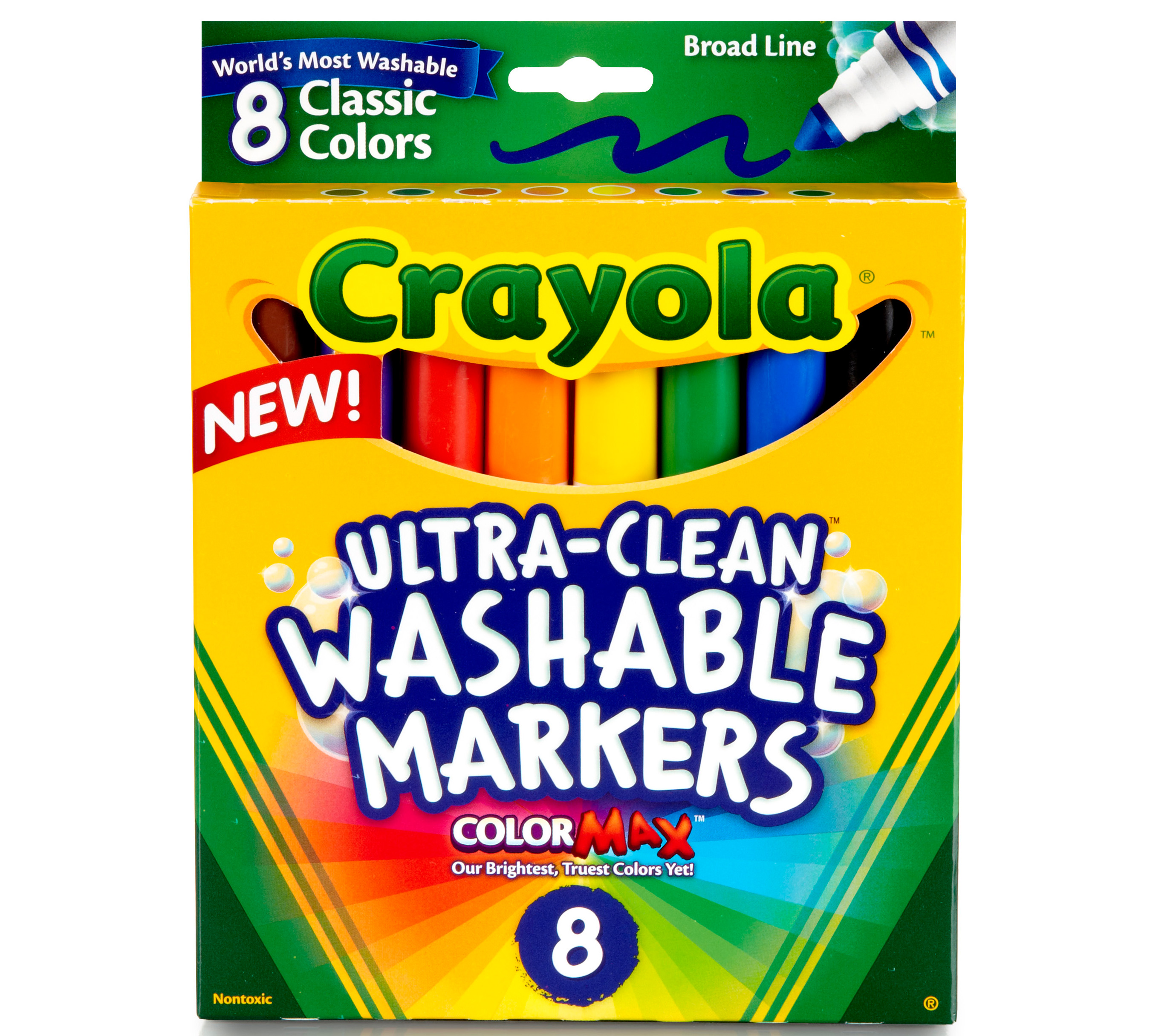 Ultra-Clean Washable Markers, Broad Line, 8 Ct.  Crayola