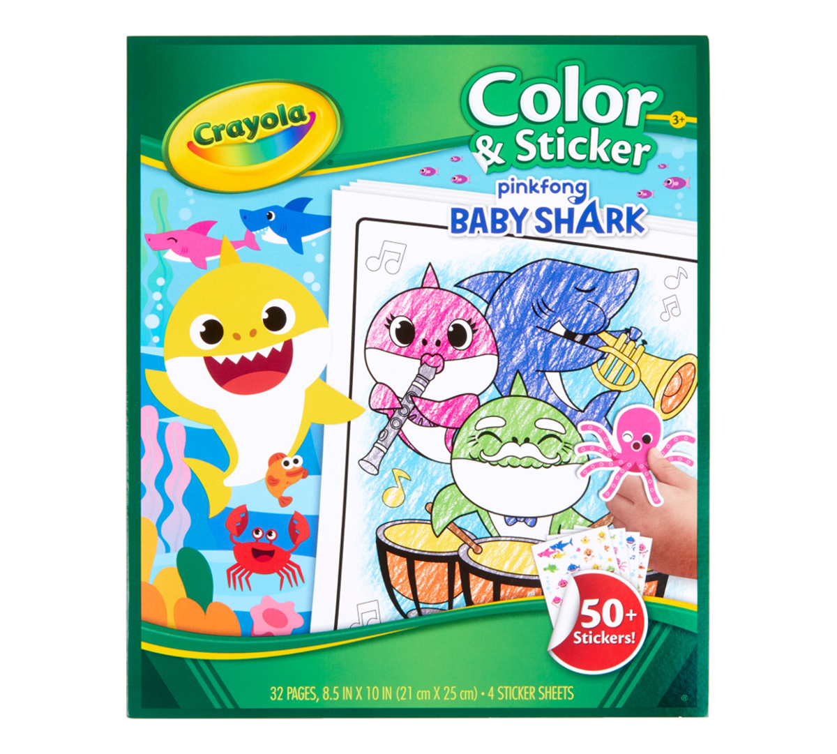 Baby Shark Color Sticker Book For Kids Crayola Com Crayola