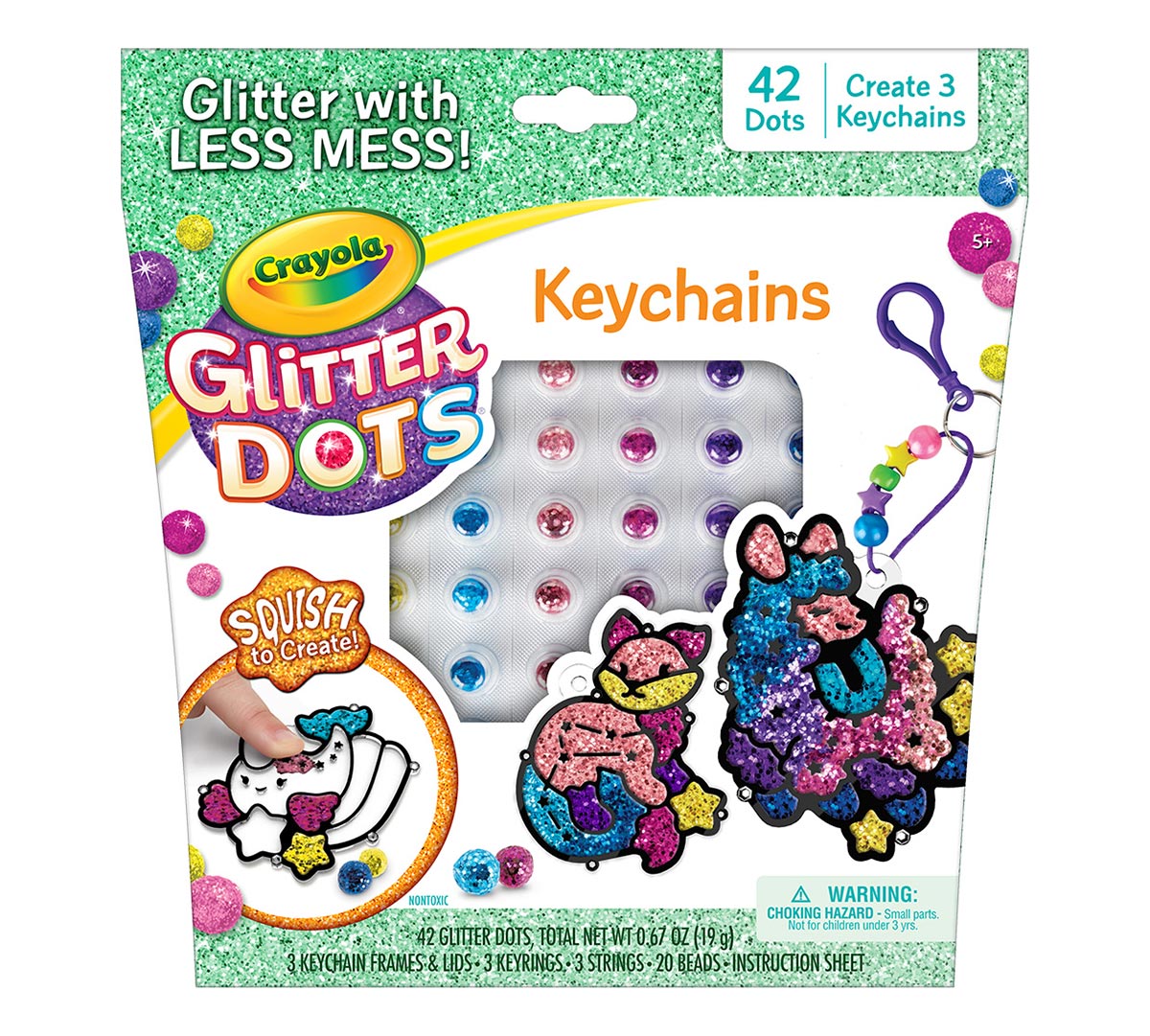 Glitter Dots DIY Keychains, Glitter Craft Crayola
