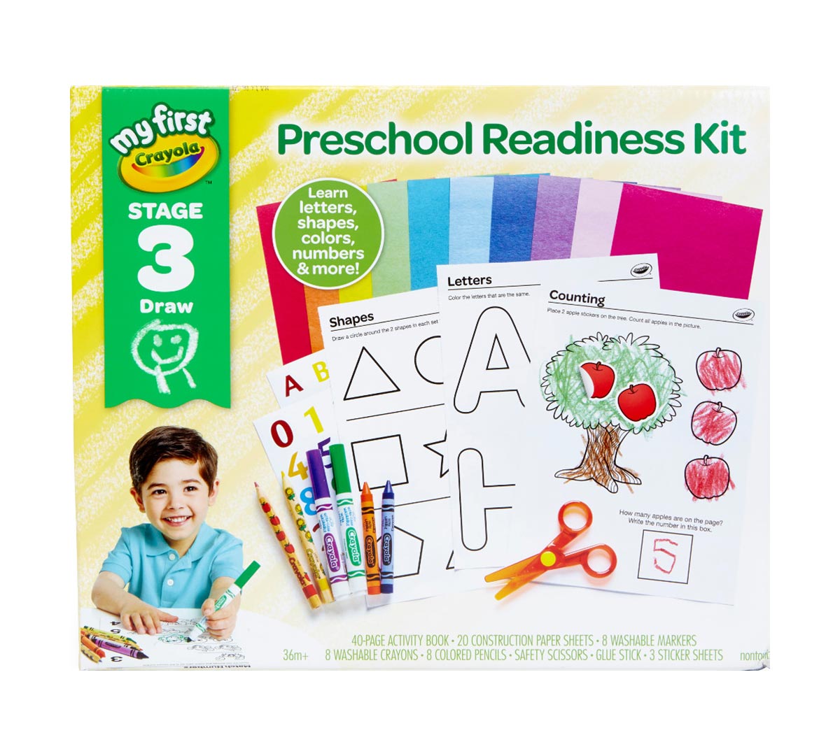 Add & Write New Crayola Kindergarten 1 Basic Skills Activity Book & 8 Crayons 