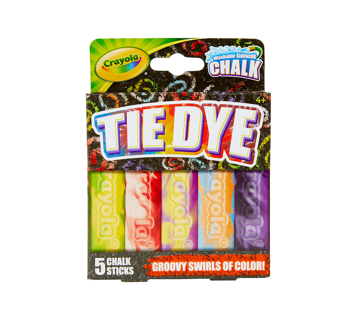Crayola Tie-dye chalk produces groovy color laydowns that are different every time! | Crayola