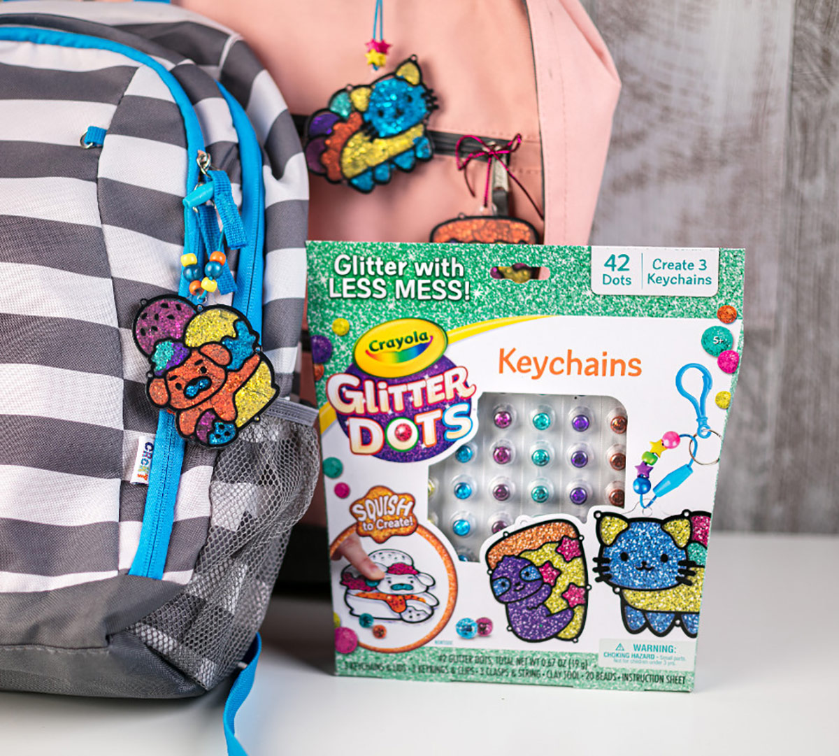 Glitter Dots DIY Keychains for Kids Crayola