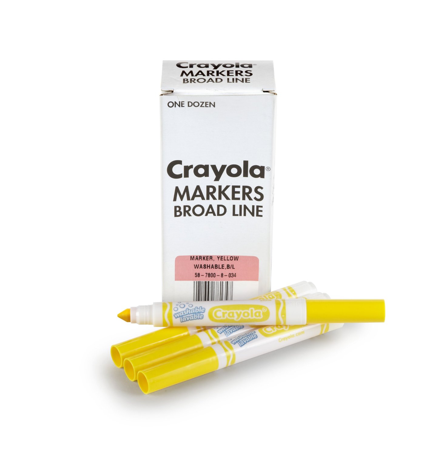 Crayola Yellow Washable Markers Broad Line Markers 12 Count 