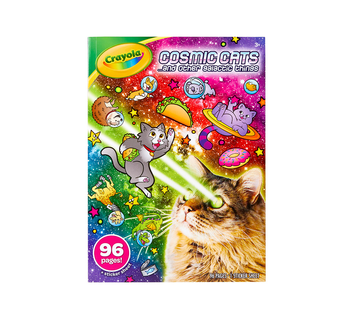 Download Crayola Cosmic Cats Coloring Book, Sticker Sheet, Gift for Kids, 96 pgs | Crayola