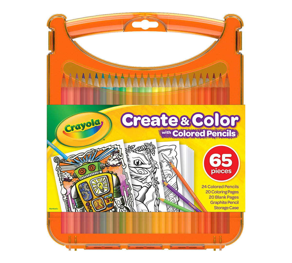 Download Crayola Create & Color Colored Pencil Kit, 25 Pencils, 40 Drawing and Activity Sheets, Plastic ...