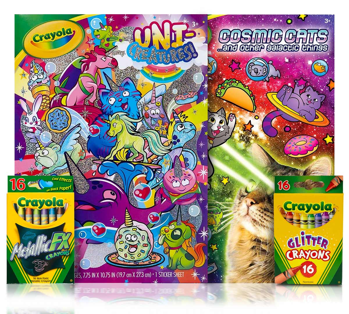 Download Cat & Unicorn Coloring Book Set with Crayons | Crayola.com | Crayola