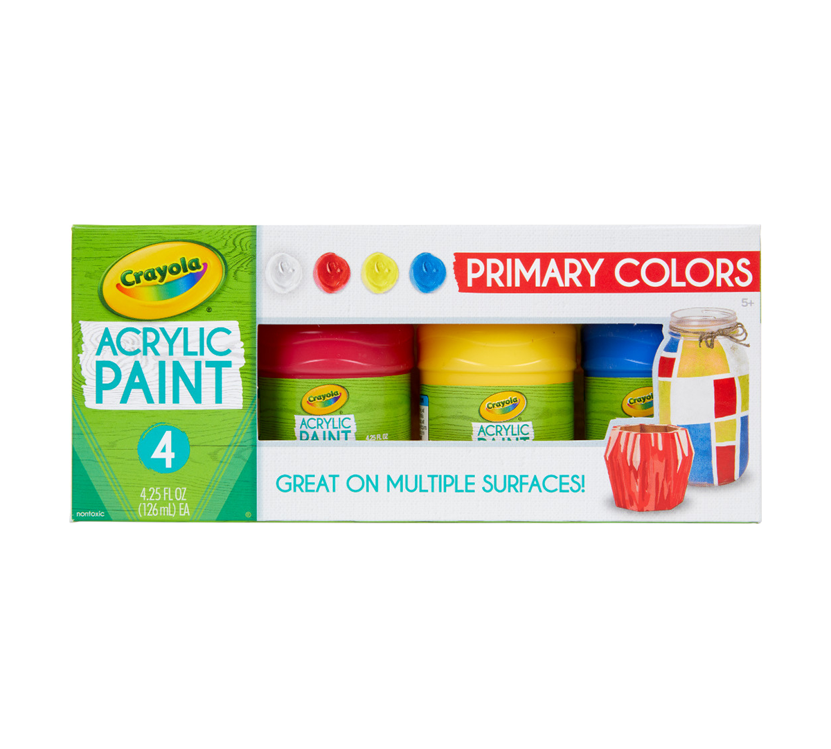 Download Acrylic Paint Set, Primary Colors, 4 Count | Crayola.com | Crayola