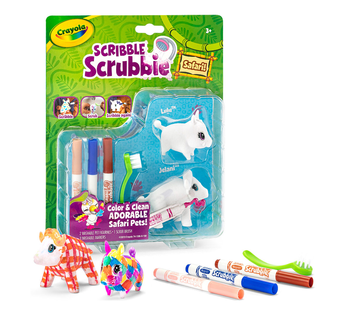 Crayola Paint Colors Pack Of 2 Scribble Scrubbie Safari Animal Toy Set Age 3 To 