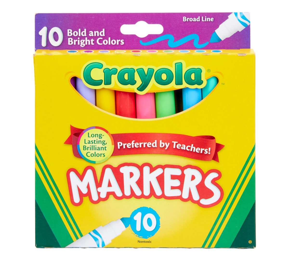 Crayola 10 Count Classic Broad Line Markers (Pack of 2), Assorted