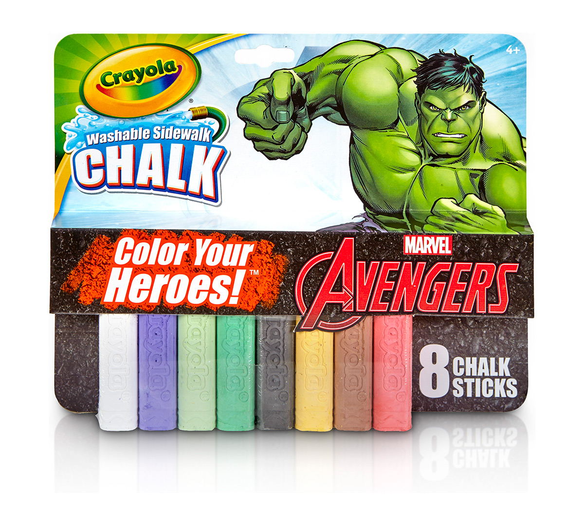 Download 8 ct. Incredible Hulk Washable Sidewalk Chalk - Color Your Heroes! | Crayola