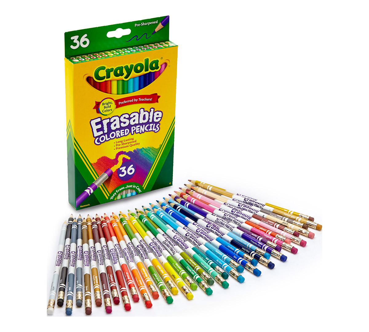 Assorted Colored Set Pencils Pencil Erasable Colors Color 36 Count Crayola 
