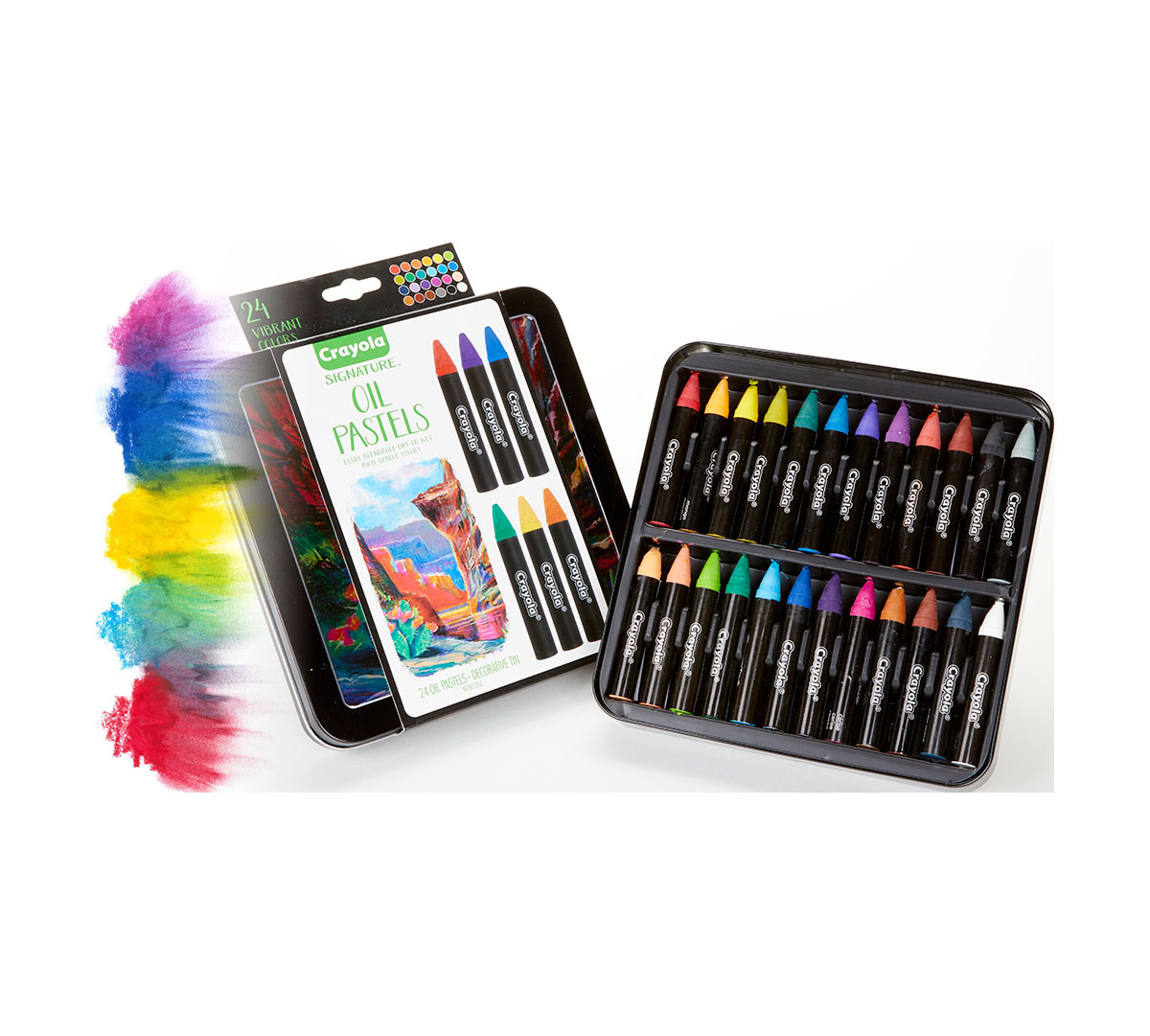 Download Crayola Signature; Oil Pastels; 24 ct; Water Soluble; Storage Tin; Premium Art Tools; Great for ...