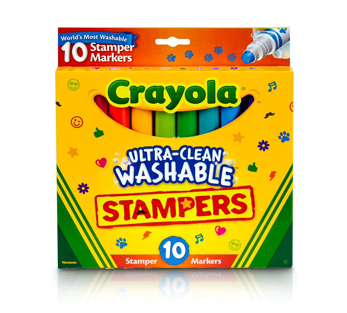 Ooly Double-Sided Stampable Markers, Washable Markers, Marker Stamps and  Brush Tip on Each Side, Stamp Colored Markers, Cute School Suplies, Markers