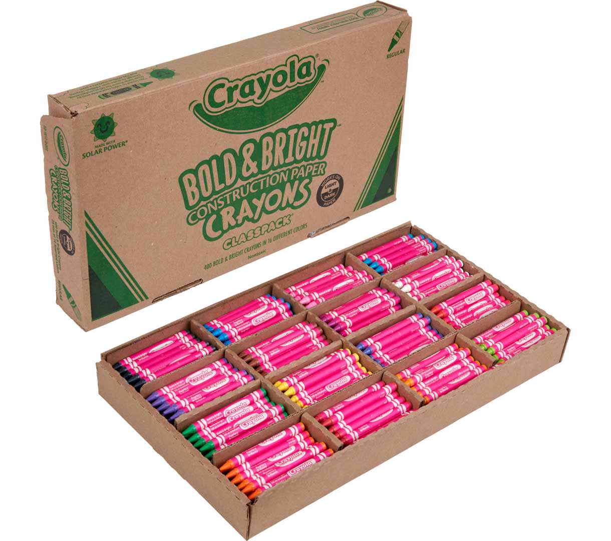 Construction Paper Crayons Classpack, 400 Count, 16 Colors