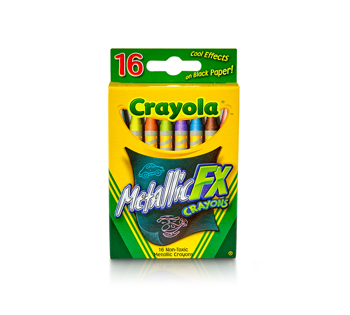Crayola Metallic FX Crayons Great Coloring Bundle 16 Count Crayola Construction Paper Crayons Assorted Colors Includes 5 Color Flag Set 16 Count 