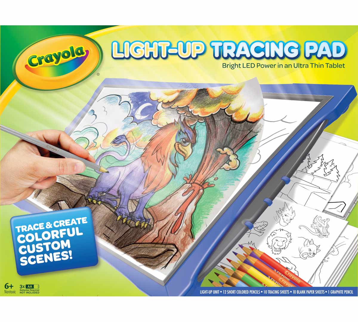 Crayola Light-Up Tracing Pad Teal, Coloring Board for Kids